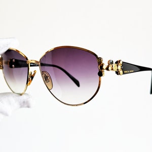 SIMONETTA RAVIZZA vintage Sunglasses rare aviator drop sun ANNABELLA A 1154 gold frame new purple lens 90s Rihanna Kylie Jenner Bella Hadid