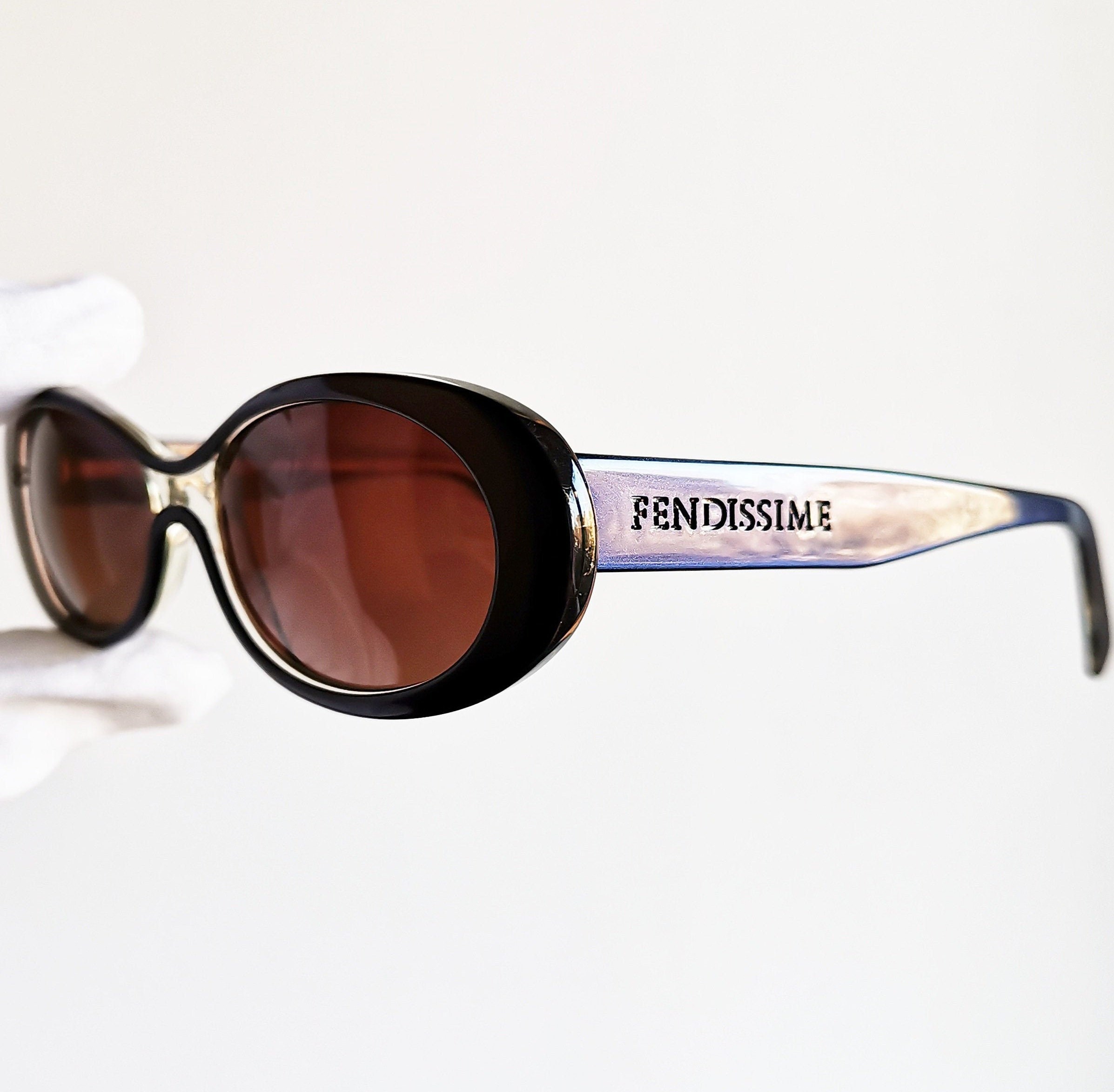 FENDI Vintage Sunglasses Rare Oval FENDISSIME Small Blue FENDI Vintage Sunglasses Rare Oval FENDISSIME Small Blue