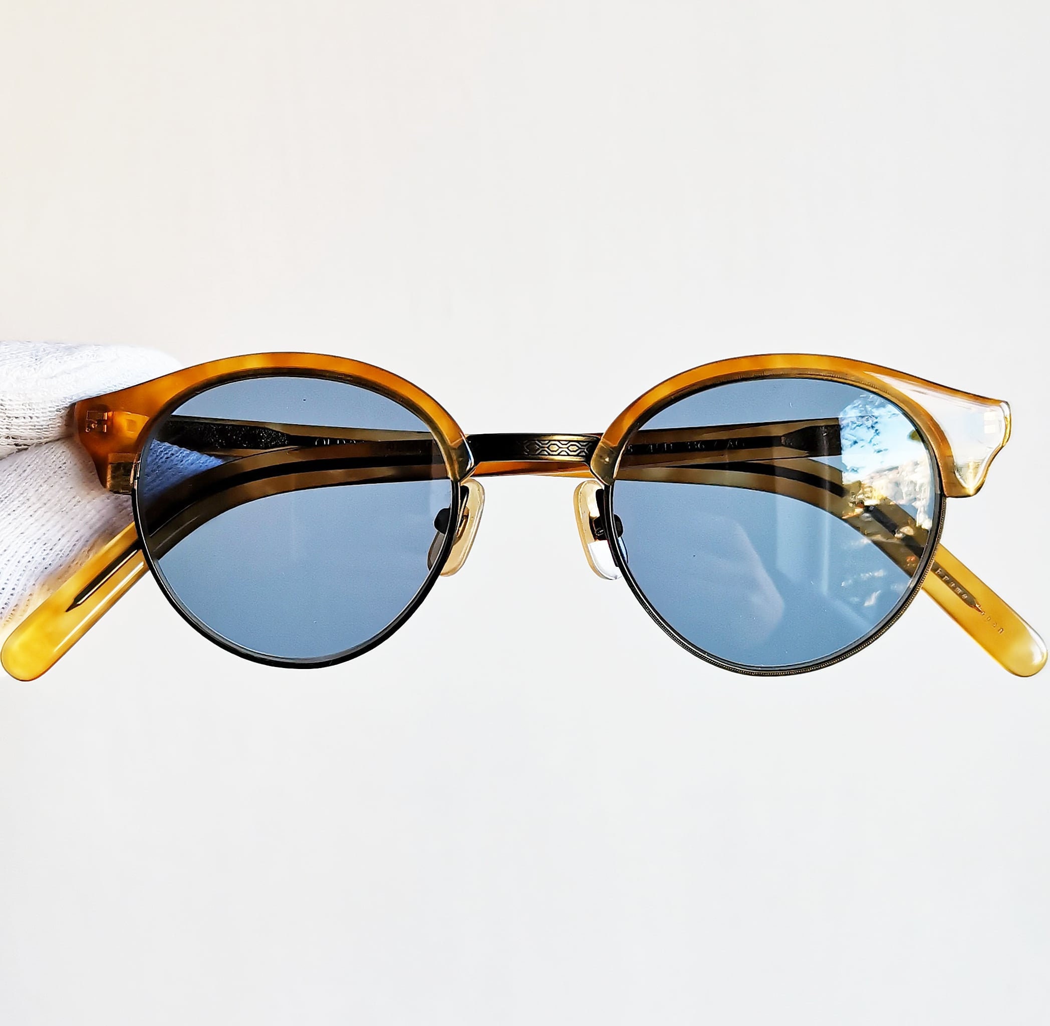 OLIVER PEOPLES Sunglasses MP-15 Rare Round Honey Brown Ancien Gold 