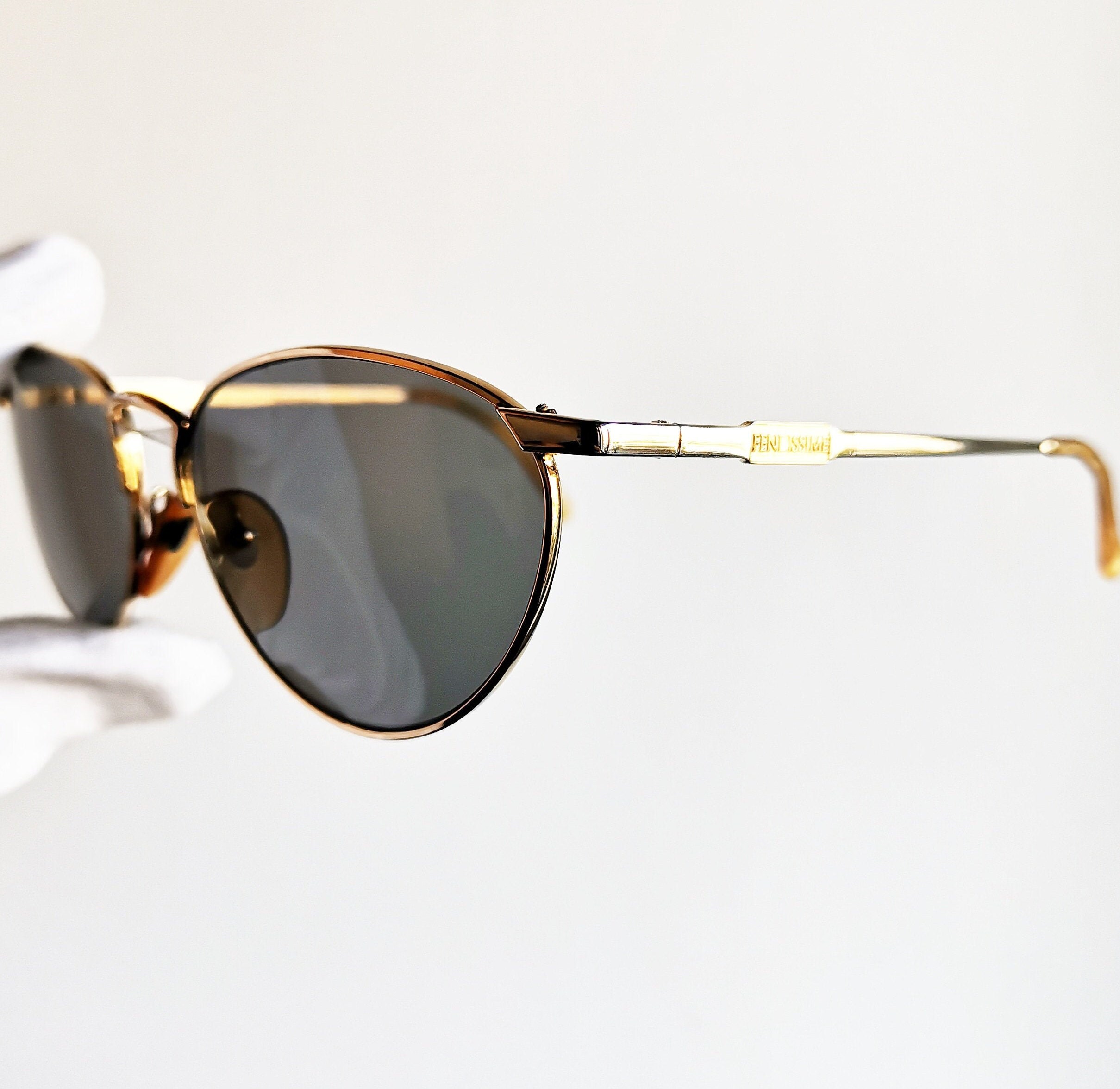 FENDI ヴィンテージ サングラス ゴールド FENDISSIME 56-16 フレーム