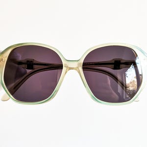 YVES SAINT LAURENT vintage Ysl sunglasses Paris square hexagon white pearl blue France Flore Rihanna Angelina Jolie by the sea frame new Nos