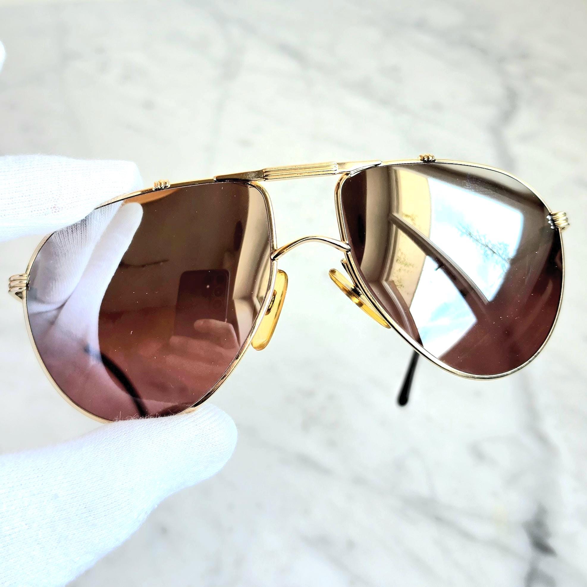 CHRISTIAN DIOR Monsieur 2248 40 Vintage Sunglasses Aviator Gold