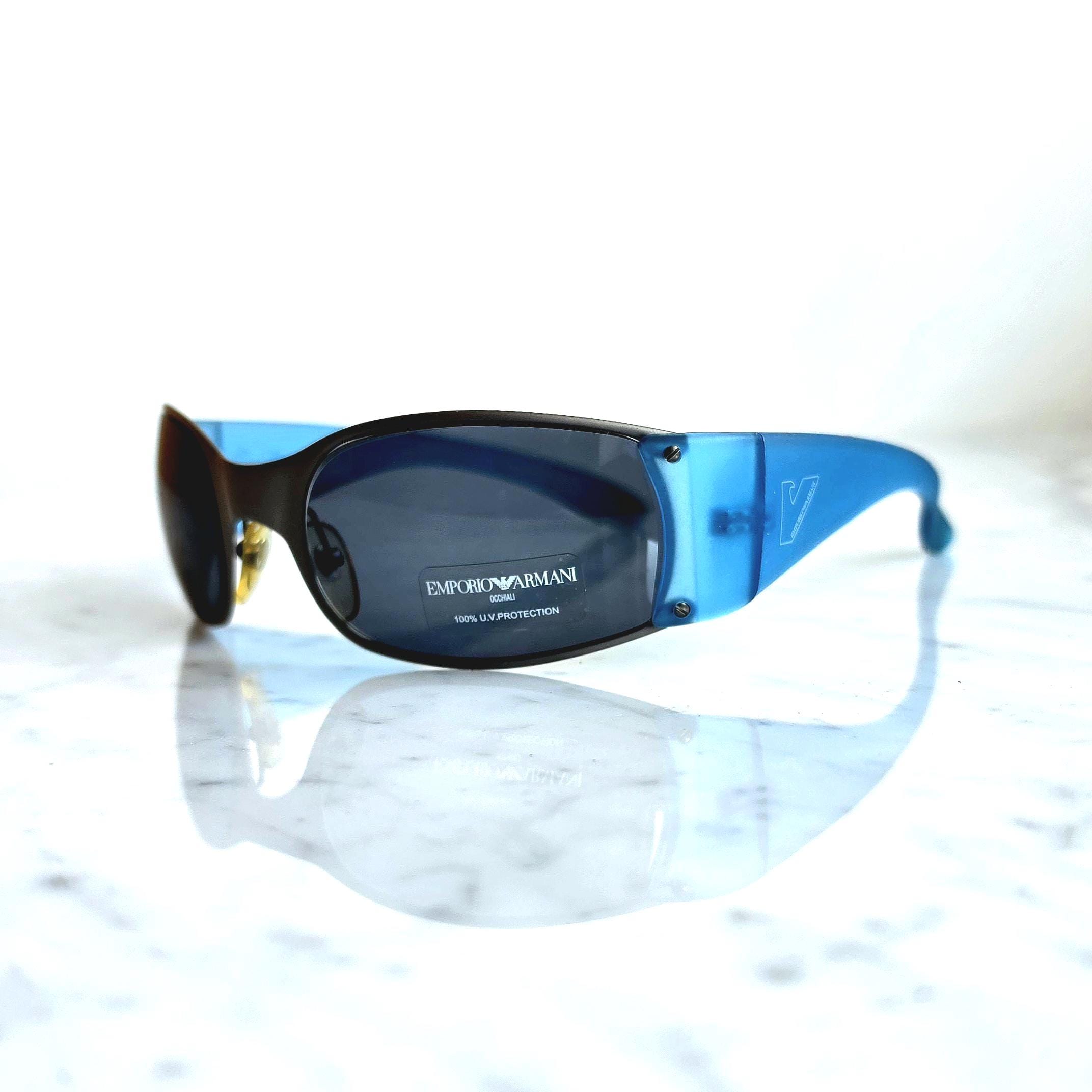 ARMANI Vintage Sunglasses Oval Light Blue 132-s Asap Rocky Emporio