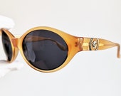 VERSACE vintage sunglasses rare oval round orange wrap wraparound mask silver medusa Gianni 250 90s Migos Rihanna hype clout goggles new NOS