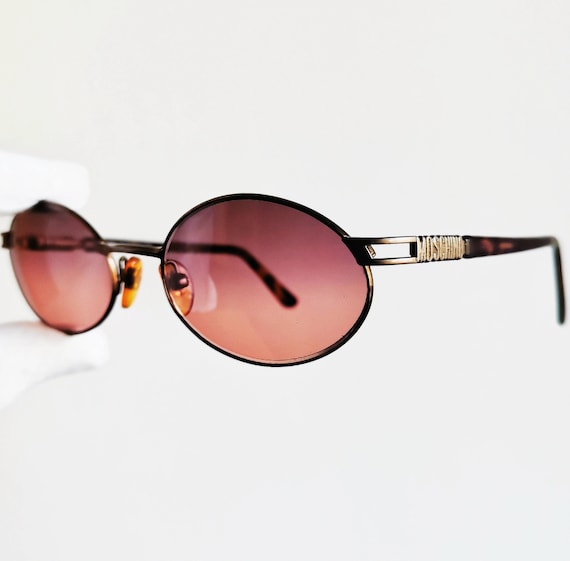 Buy MOSCHINO Small Vintage Sunglasses Oval Purple Pink Lens Online in India  