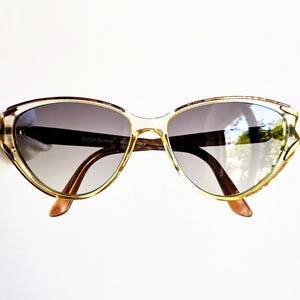 YVES SAINT LAURENT vintage Sunglasses rare clear glitter gold pink brown oval cateye Ysl 5034 Rihanna Lady Gaga Kylie Jenner frame new Nos