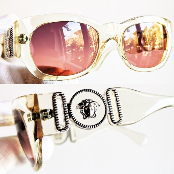 CHANEL Vintage Sunglasses Rare Wrap Mask Oval Square Black 