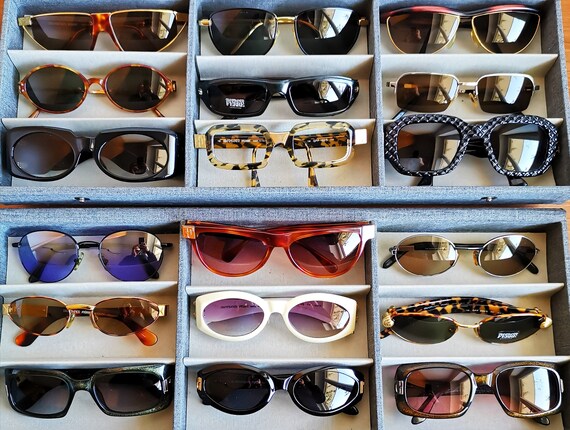 FERRE vintage Sunglasses rectangular oval gold bl… - image 7