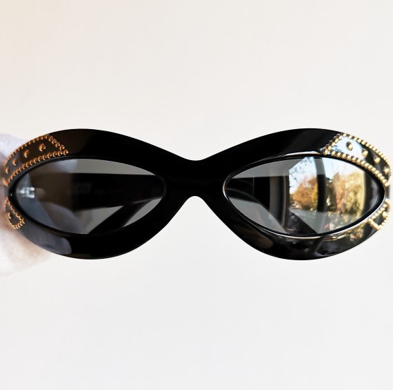 VERSACE vintage sunglasses rare 440/X oval wrap w… - image 2