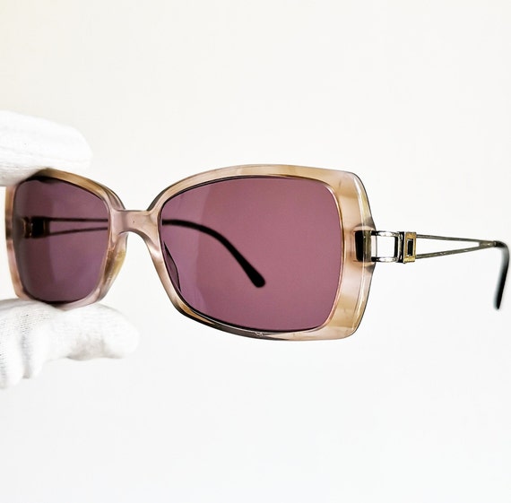 BVLGARI Vintage Sunglasses Oval Squared Small Clear Pink  display picture 3