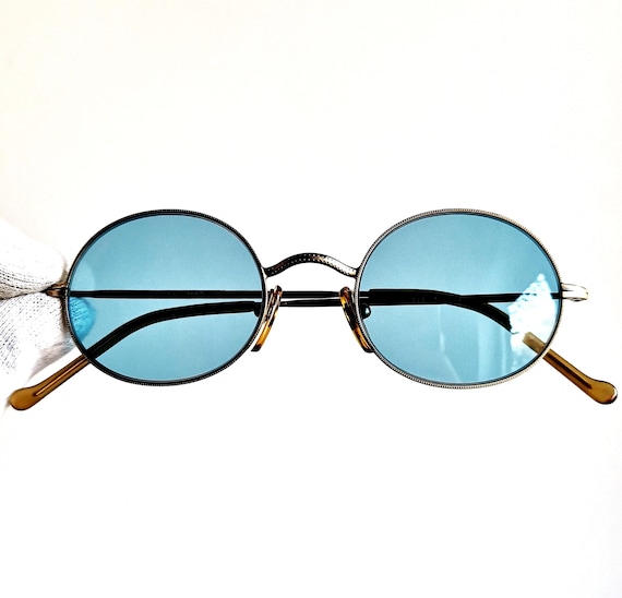 ARMANI Vintage Sunglasses Oval Round Gold Steampunk Small