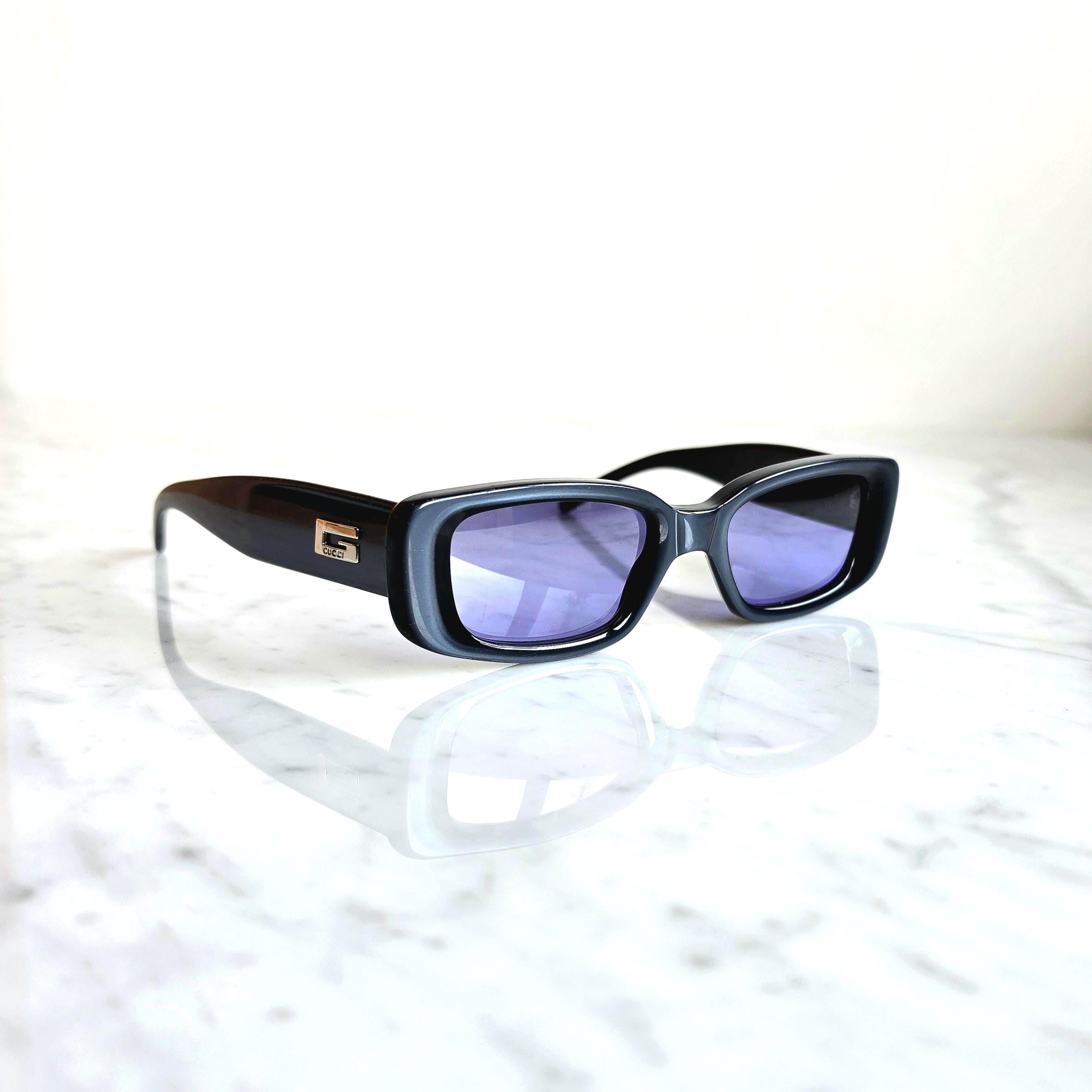 90sGUCCI　サングラス　GG2378　ブルーレンズ　ブラック・ベージュ Gucci GG 2378/S SC7 – Vintage Frames Company