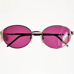 BVLGARI vintage sunglasses rare oval gold brown small Bad Bunny Migos Rihanna designer tiny hype drop sun frame new purple pinked lens 90s