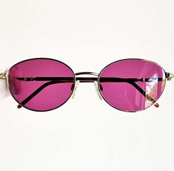 BVLGARI vintage sunglasses oval gold brown small fram… - Gem display picture 1