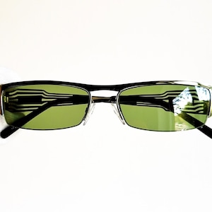 JEAN PAUL GAULTIER vintage Sunglasses Jpg rare oval rectangular square green small SJP114 Migos Rihanna frame half rim rimless new Nos y2k
