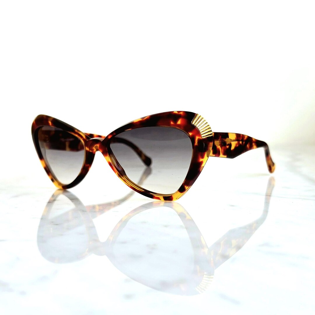 お*し様 Yves Saint Laurent 90s グッチ傘下時代 カサンド YVES SAINT LAURENT Vintage Sunglasses Ysl Tortoise Brown Cateye