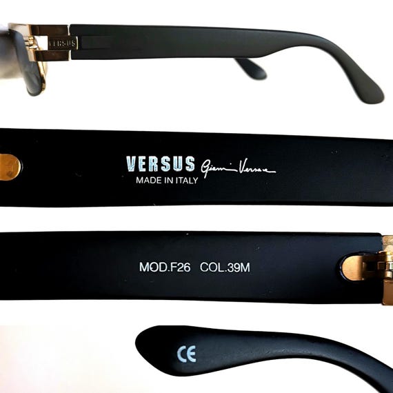 VERSACE vintage sunglasses oval rectangular black… - image 4