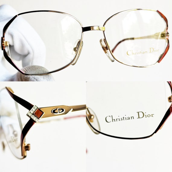 DIOR vintage eyewear rare eyeglasses gold red ova… - image 3