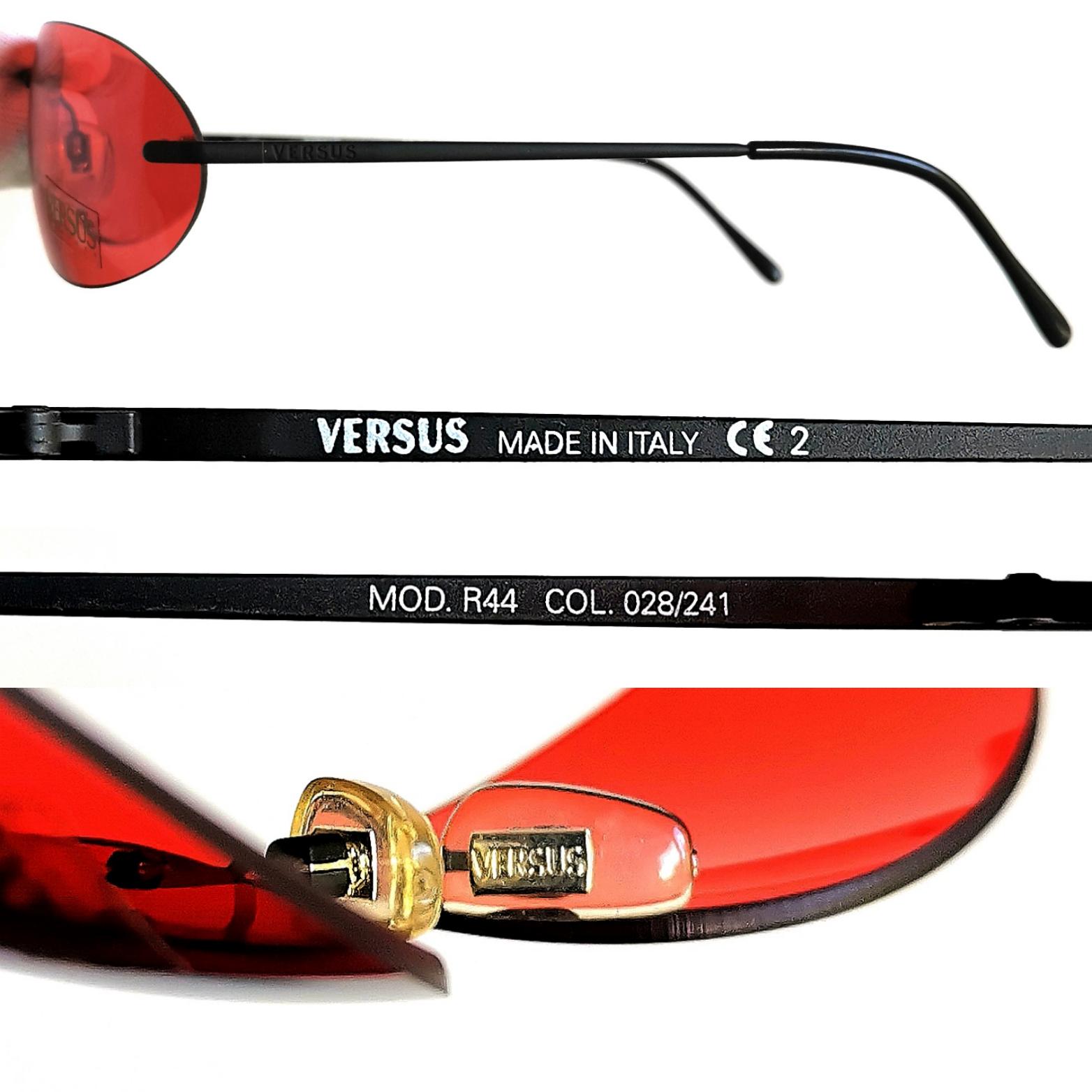 NEW RARE Vintage Versace Sunglasses Red Black WOW! Versace 2048 1115 8G – Vintage Frames Company main image 4