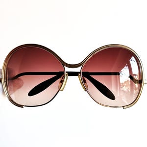 Lunettes de soleil vintage dorées SILHOUETTE rares montures plaquées ovales carrées diva funky surdimensionnées grandes courbes ondulées branches étranges Lady Gaga Rihanna