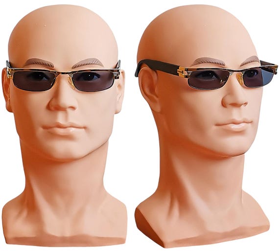 VERSACE vintage sunglasses oval rectangular black… - image 5