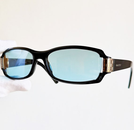 GUCCI vintage sunglasses black oval rectangular s… - image 1