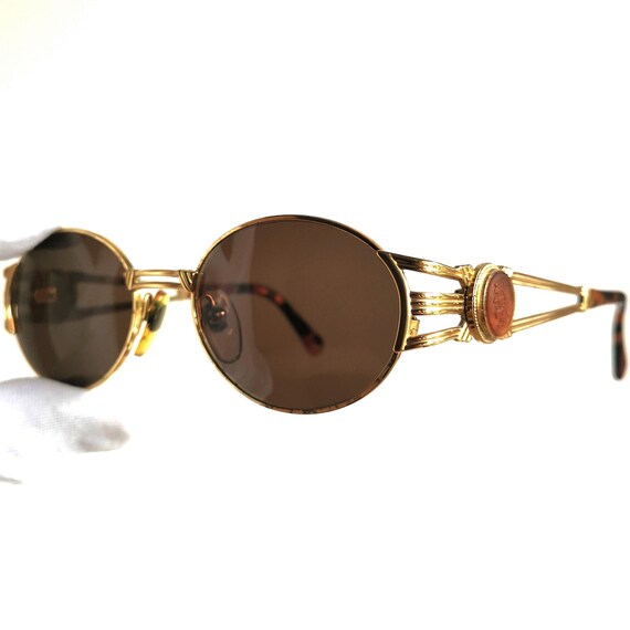 FENDI Vintage Sunglasses Oval Gold Orange SL7035 Quavo  display picture 1