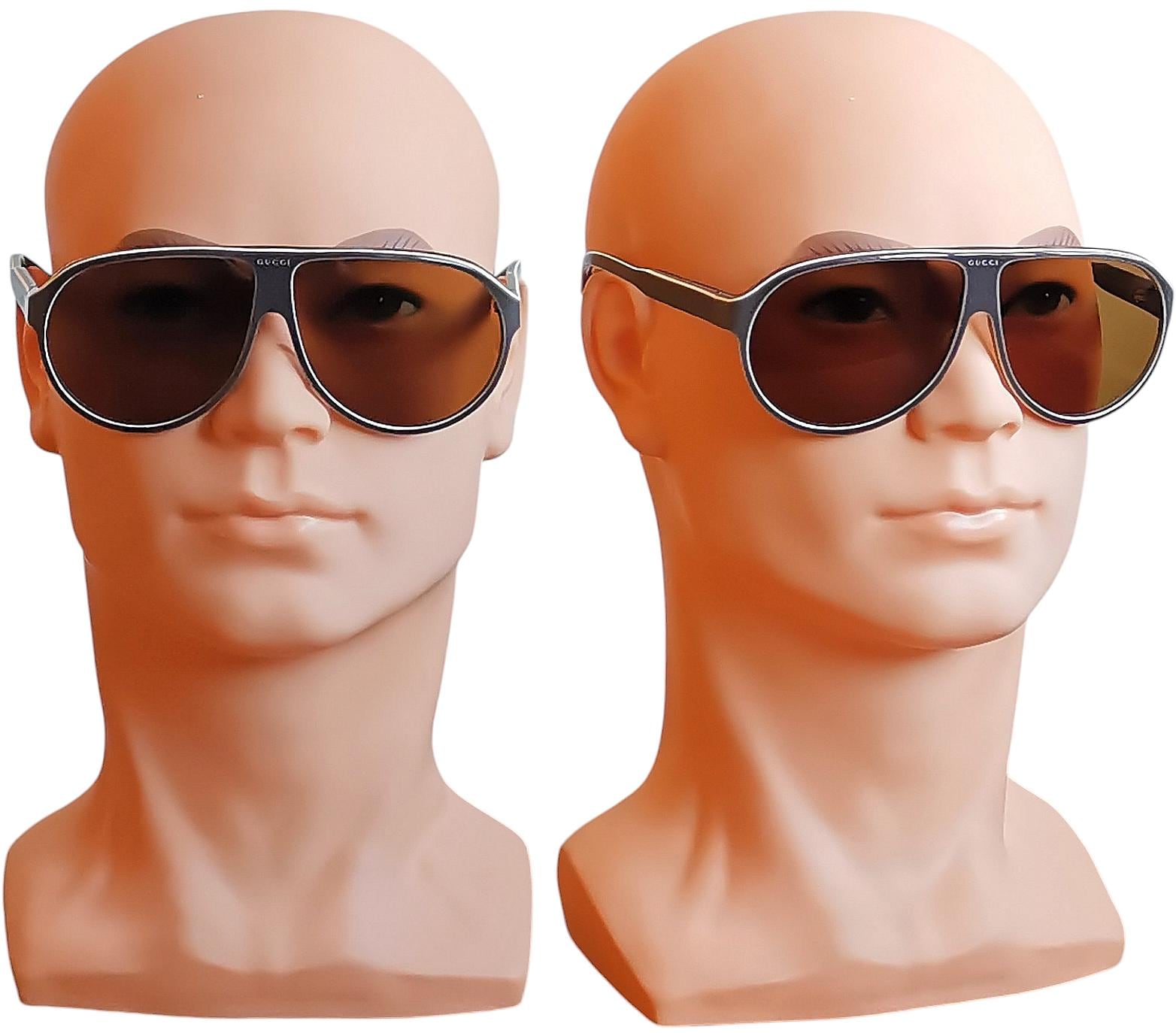 小物 GUCCI Sunglasses Italy Logo Vintage Gucci Sunglasses 1998 Vintage Brown Rectangle Small GG 2548/STRASS