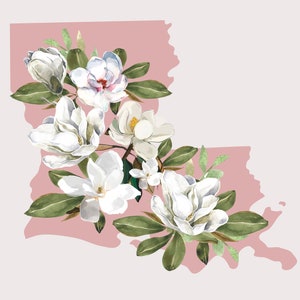 Aquarelle de magnolia de Louisiane PNG téléchargement numérique par sublimation