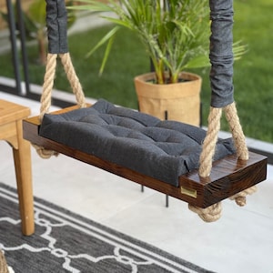Luxury, Exclusive Swing for Adult and Kids. Perfect walnut swing with soft seat for indoor and outdoor use. High quality product.