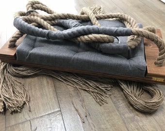 Extra large 65cm  Vintage Swing for Adults size or kids, Light OAK 65cm. Indoor swing, outdoor Porch colors and sizes available