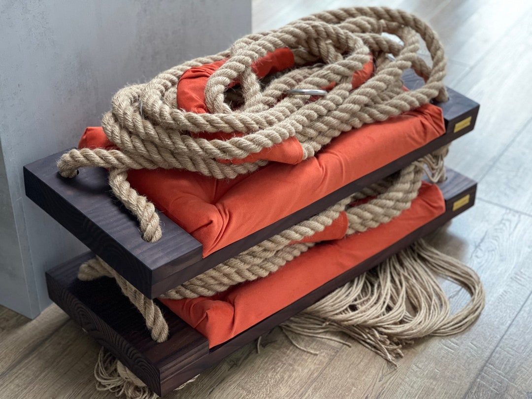 Handmade Wooden Rope Swing: Adult & Kids Indoor/outdoor - Etsy
