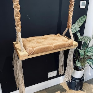Hight quality Large indoor, outdoor solid wooden swing Light Oak Luxury Swing with honey brown, dungeon furniture, hand made adult seat.