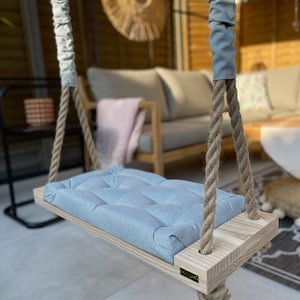 Extra Large Adults Kids Indoor Outdoor solid wooden swing solid wood ash grey  Free Shipping Customized your own Outdoor fabric Luxury Swing