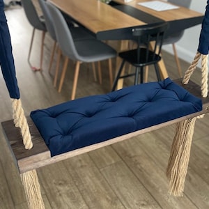 Extra Large Adults Kids Indoor Outdoor solid wooden swing  Colors available  Free Shipping Customized your own Navy Blue Luxury Swing