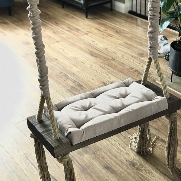 Large Adults, Kids Indoor, Outdoor solid wooden swing, Beige, Taupe, Cappucino, Porch swing, Brown luxury Swing