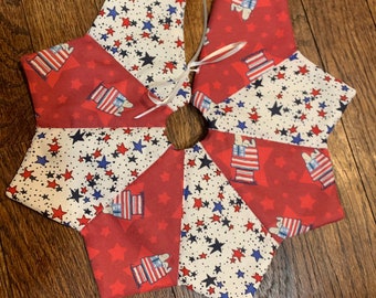 Patriotic Snoopy Tree Skirt: Red, White & Blue Peanuts Decor