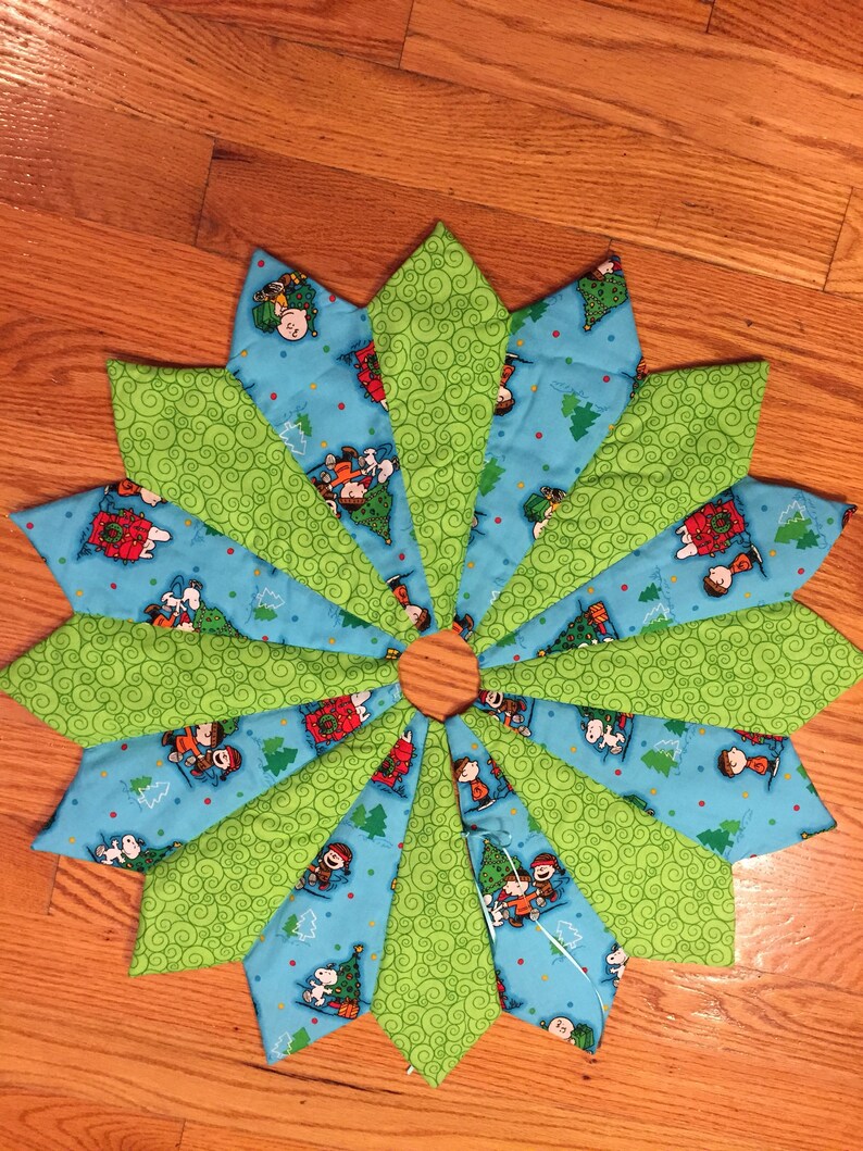 Christmas Tree Skirt Table Top Mini Charlie Brown Snoopy Etsy
