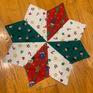 Christmas placemat, mug rug, table centerpiece, snowman