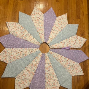 Easter Tree Skirt: Pastel Colors He is Risen, flowers