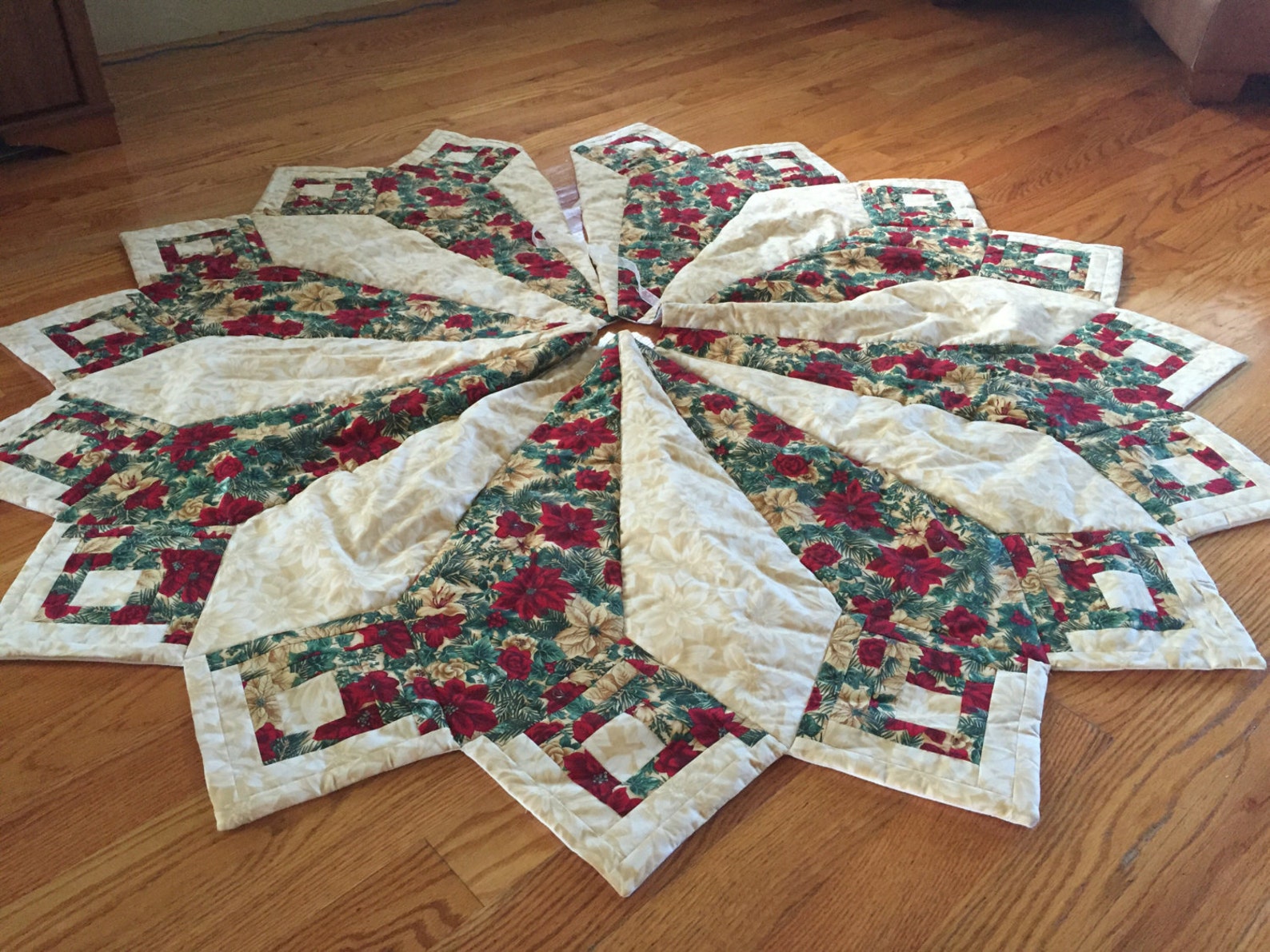 Large Christmas tree skirt Christmas tree skirt quilted tree | Etsy
