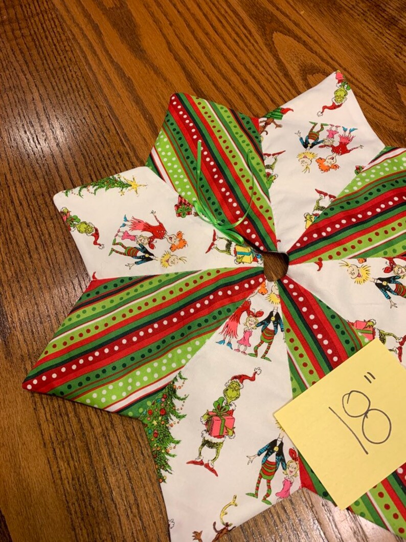 Christmas Tree Skirt Table Top Tiny Grinch Whoville Etsy