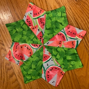 Spring summer watermelon placemat, mug rug, table centerpiece