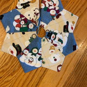 Christmas tree skirt, 11, 18, 22, 29, or 36 inch diameter, table top or full size, mini, snowman, small, country, quilted