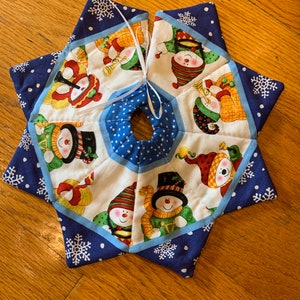 Tannenbaum-Rock, Tischdeko, Mini, Schneemann, klein, Katze, gequiltet