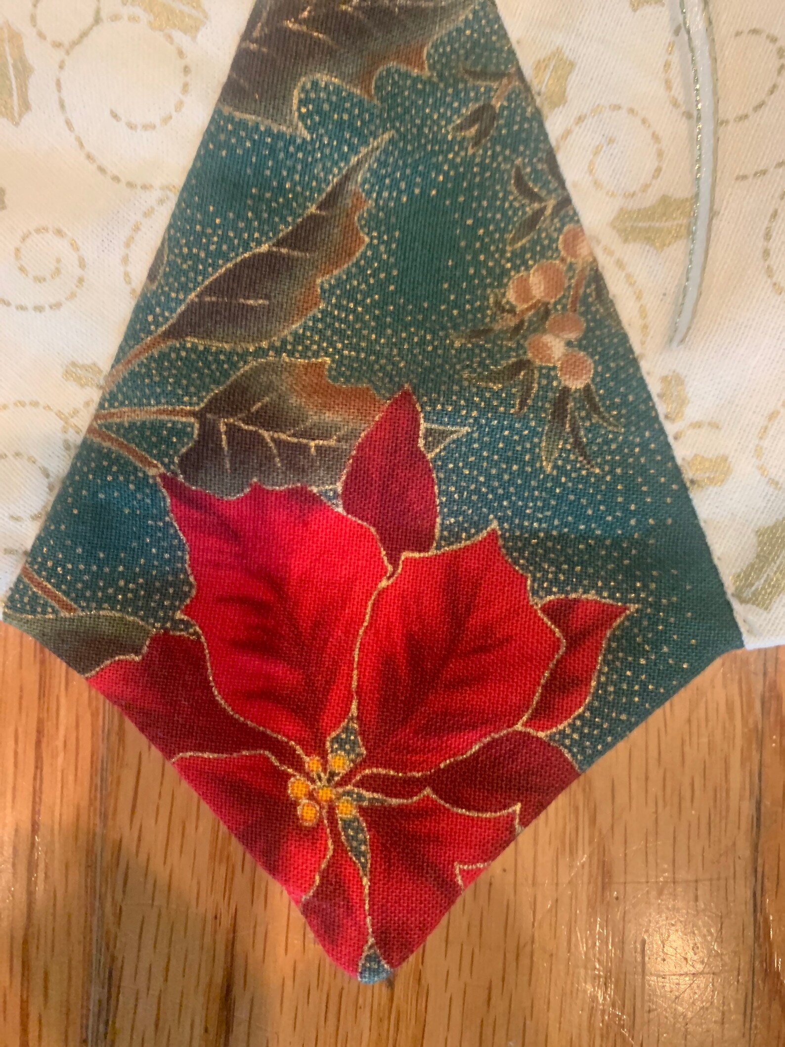 Christmas tree skirt table top small holly quilted Etsy