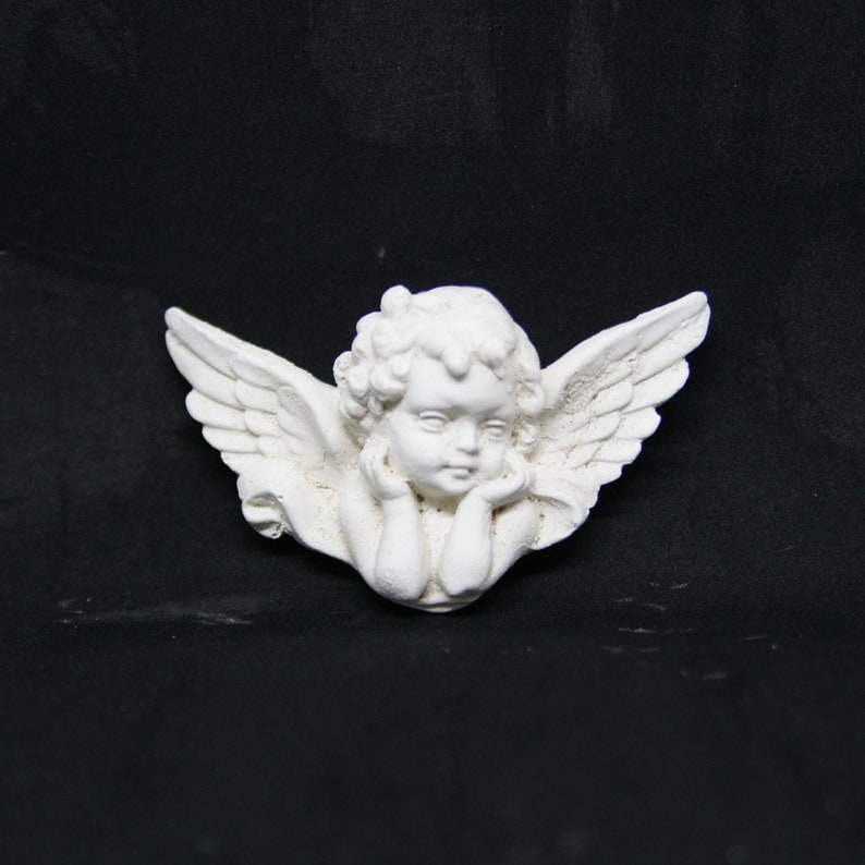 2 Architectural Ornate Plaster Cherub Angel Wall Hanging Decor Plaques Cream New