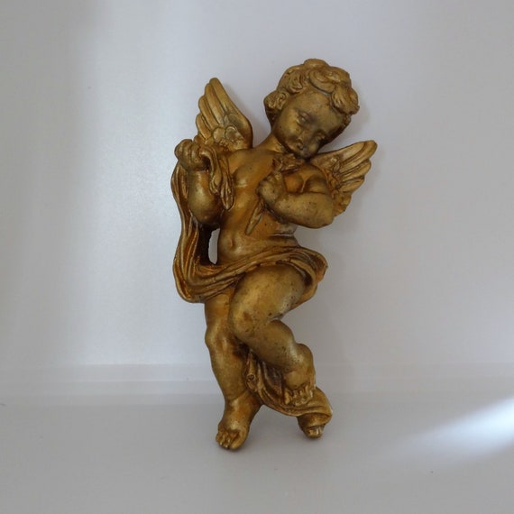 2 Architectural Ornate Plaster Cherub Angel Wall Hanging Decor Plaques Cream New
