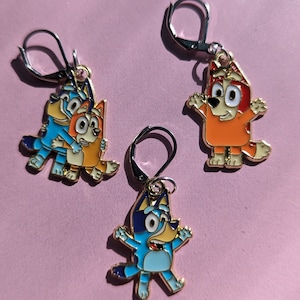 Cute Blue Cartoon Dog Stitch Markers - 4pcs mixed