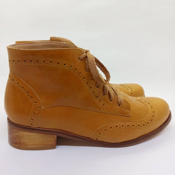 Borcegos de cuero con suela botas con cordones borceguies | Etsy México